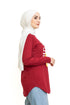 Brick Red Printed Long - Sleeve Design 15 - Khotwh